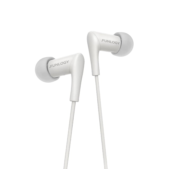 Audífonos con cable FUNLOGY de 3,5 mm, blancos