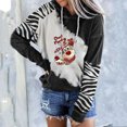 thumbnail image 2 of Sudadera informal de manga larga con estampado navideño y bolsillo con capucha para mujer Fridja fksj3172, 2 of 4