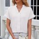 thumbnail image 5 of Fiudx Camisas de Mujer Blusa de Manga Corta con Cuello En V y Cuello En V para Mujer, Informal, a La Moda, 5 of 7