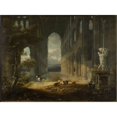 thumbnail image 2 of Jean-François Depelchin 14x11 Gold Ornate Wood Frame and Double Matted Museum Art Print Titled - Fantastical Ruins with a Pastoral Scene (C. 1800), 2 of 4