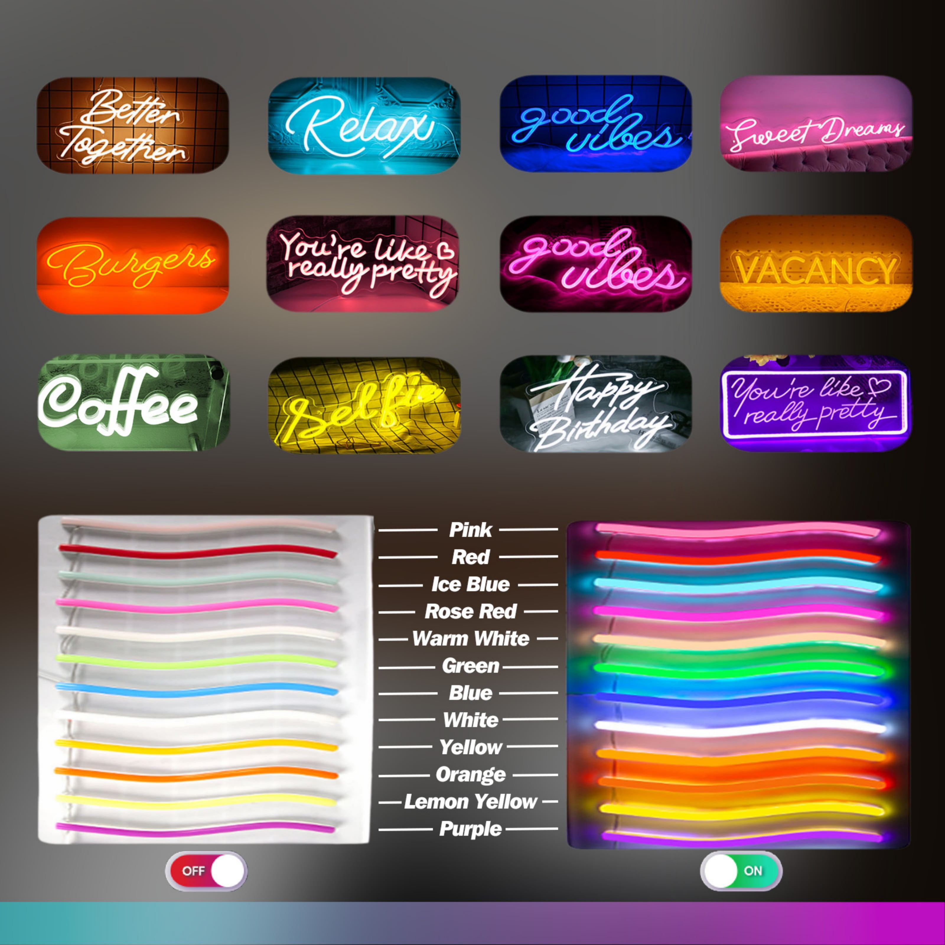 UPONRAY Single Line Custom Neon Signs, Usb Powered with Adjustable Brightness Wall Decor for Gifts, Cool White, 5 inch