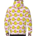 thumbnail image 7 of Pofeuu Ducks And Pink Heart Print Mens Casual Hooded Collar Drawstring Hoodies Pullover Sweatshirts Casual Long Sleeve Shirts-Large, 7 of 7