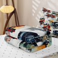 thumbnail image 6 of Manfei Toy Train Zipper Full Size Comforter Sets with Fitted Sheet and 2 Pillowcases,Multicolor Smoke Pattern Zipper Bedding Set,Reversible,4pcs, 6 of 8