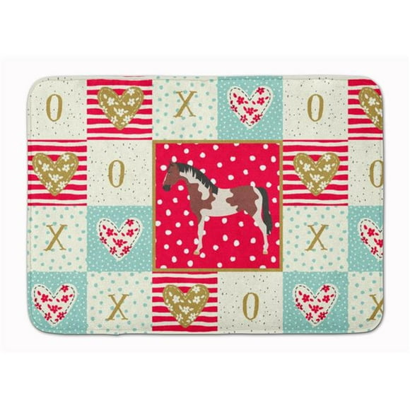 Carolines Treasures CK5334RUG 19 x 27 in. Pinto Horse Love Machine Washable Memory Foam Mat
