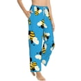 thumbnail image 2 of Sigee Flying Bees Print Women's Soft Pajama Pants - Breathable and Comfortable Lounge Sleep Bottoms with Elastic Waistband and Pockets-Medium, 2 of 9