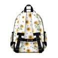 thumbnail image 3 of Sunflower White Pattern Cute School Backpack Bag for School with Padded Back and Adjustable Shoulder Straps 15.25"x11.5"x5.25", 3 of 5