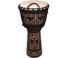 thumbnail image 2 of Sawtooth Harmony Series 12" Hand-Carved Spirit Design Rope Djembe, Satin Black Finish, 2 of 3