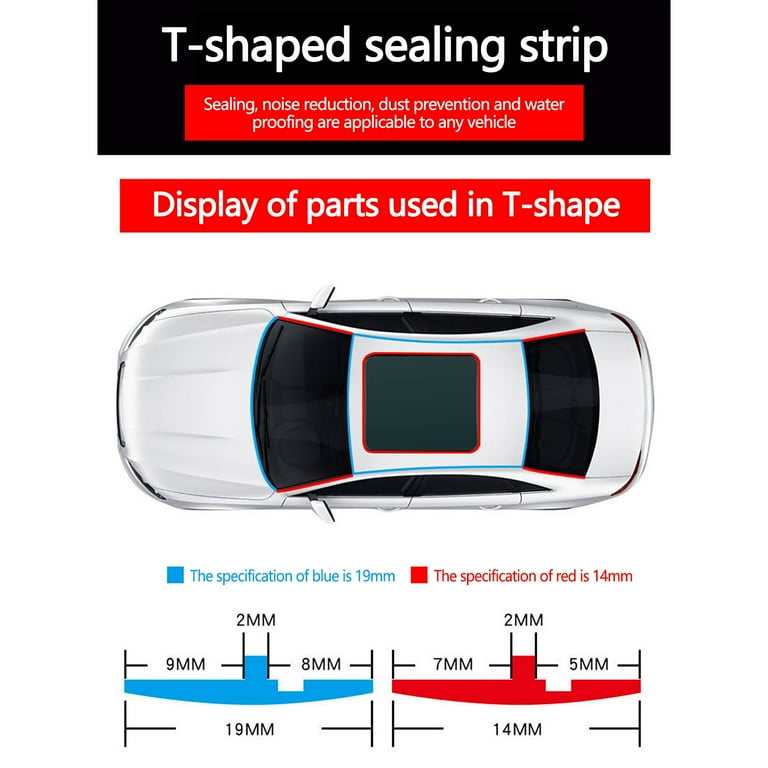Ywdiml 23FT Car Weather Stripping, 14mm Rubber T Shape