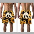 thumbnail image 3 of luoweisi Men's Beach Shorts Quick Dry Swim Trunks with Mesh Lining Panda Sunflower S, 3 of 5