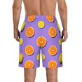 thumbnail image 3 of Kdxio Yellow Lemon And Orange Pattern Mens Casual Shorts - Drawstring Summer Beach Sports Shorts for Men, 3 of 9