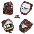 thumbnail image 5 of FORMRS Mini Backpack Purse for Women Quilted Travel Daypack Casual Shoulder Bag, Red Roses Pattern, 5 of 7