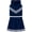 Navy, variant on Purple Cheerleader Uniform for Toddler and Junior Girls - 3 Piece Dress With Bloomers