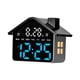 thumbnail image 1 of Reloj despertador electrónico con forma de casa, decoración para el hogar, ajuste de brillo y luz nocturna. luz azul, 1 of 9