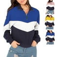 thumbnail image 4 of Suéter con cremallera, suéter con cuello con cremallera, sudadera con bloques de color, manga larga, sudadera con media cremallera, experiencia incomparable, 4 of 6