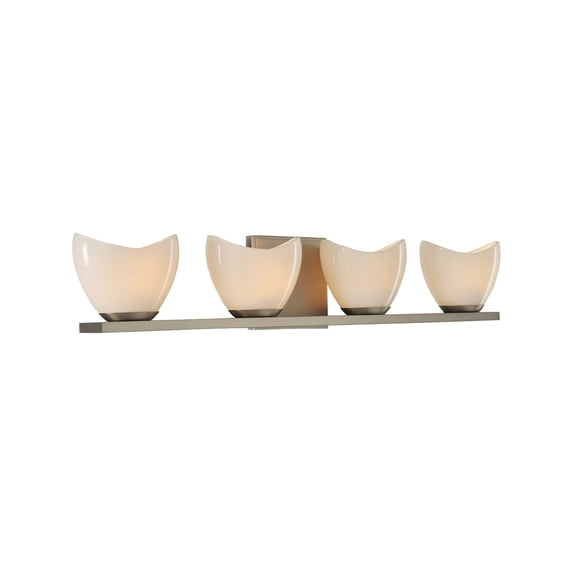313034SN-Kalco Lighting-Vero - Four Light Bath Vanity   Satin Nickel Finish with Opal Glass