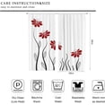 thumbnail image 4 of Red Flower Kitchen Curtains Floral Petals Rod Pocket Leaves Lines Woman Girl White Plant Silhouettes Printed Living Room Bedroom Window Drapes Treatment Fabric 2 Panels 27.5 x 36 Inch WW-TGNA, 4 of 5