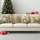 thumbnail image 4 of Juego de 4 fundas decorativas navideñas para cojines con diseños de renos y muñecos de nieve., 4 of 5