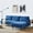 Blue, variant on Modern Fabric Sofa L-Shape 3 Seater with Ottoman-104.6"