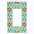 thumbnail image 5 of Metal Light Switch Plate Cover Mandala Teal Flower Tile Pattern MDL013, 5 of 13