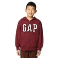 thumbnail image 1 of Sudadera con Capucha y Cierre Completo con Logo GAP para Niños, Marrón Oscuro, Talla XS, 1 of 4