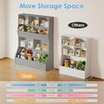 thumbnail image 4 of MAMIZO Toy Storage Organizer for Kids, Large Wooden Open Bookcase, 4-Tier Children Storage Cabinet, Cubby Bookshelf for Playroom Bedroom Nursery Classroom (Gray), 4 of 6