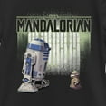 thumbnail image 2 of Girl's Star Wars: The Mandalorian R2-D2 and Grogu Logo Poster Graphic Tee Black Medium, 2 of 4