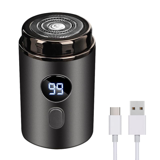Mini afeitadora eléctrica con bolsillos para hombres, cabezal de afeitado grande flotante, afeitado rápido, impermeable IPX7, mini afeitadora portátil, USB C Charge LED Power Display Mini recortadora