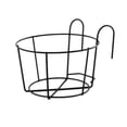 thumbnail image 1 of LOVEVER Hanging Railing Planter Flower Pot Holder Basket  Small Round Metal Hanging Railing Planters Iron Art Rack Fence Shelf Container for Balcony Garden Indoor and Outdoor, 1 of 2