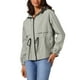 thumbnail image 4 of Chaqueta ligera con capucha para mujer Inspire Chic, con cierre frontal, ideal para senderismo, color gris, 4 of 6