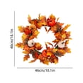 thumbnail image 4 of Yhmxh 18 Inch Fall Wreath for Front Door Decor, Artificial Maple Leaves Pumpkins Sunflower Wreath Decor, Farmhouse Autumn Harvest Wreath for Window Porch Thanksgiving & Outdoor Decor, 4 of 6