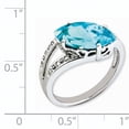 thumbnail image 2 of Sterling Silver Rhodium Blue Topaz & Diamond Ring, 2 of 2