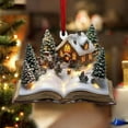 thumbnail image 5 of Grrvtrz 2D Flat Acrylic Christmas Books Ornament Tree Shape Bookshelf Pendant Christmas Tree Decoration Novelty Hanging Decorations Books Stacked Ornament,Home Decor,Christmas Decorations, 5 of 6