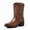 Brown, variant on Men’s Vintage Western Cowboy Boots, Mid-Calf Embroidered Pointed Toe Boots, Block Heel Pull-On Boots 2026 Spring New Arrival Mid-Calf Knight Boots