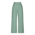 thumbnail image 3 of LEBONYARD Womens Pants Wide Leg,Womens Pants Dressy Casual,Women's Summer High Waisted Wide Leg Pants Stripe Matching Yoga Gym Long Pants Mint Green XXL, 3 of 5