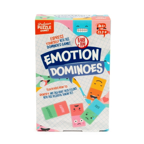 Professor Puzzle Emotion Dominoes, Paper Flash Cards, One Size, for Child Ages 5 