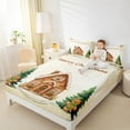 thumbnail image 4 of Manfei Cute Gingerbread House Twin Sheet Sets,Christmas Gingerbread Man Twin Fitted Sheet,Green Xmas Tree Flat Sheet For Boys Kids,Luxury Bedroom Decor,3-Piece, 4 of 7