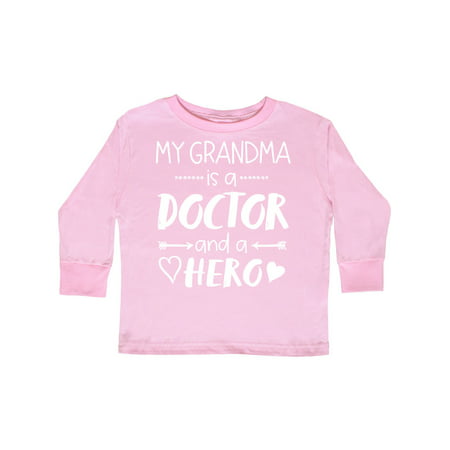 

Inktastic My Grandma is a Doctor and a Hero Gift Toddler Boy or Toddler Girl Long Sleeve T-Shirt