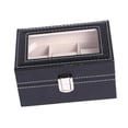 thumbnail image 3 of Caja de almacenamiento para relojes, joyero con 3 ranuras de piel sintética, portátil, cuadrada, elegante, multifuncional, estuche de viaje para reloj, 3 of 9
