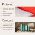 Coop Home Goods Adjustable Travel Pillow - 1 Camping Pillow and 1 Red ...