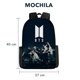 thumbnail image 4 of Mochila con cable de audio USB puerto de carga coreano casual portátil bolsa univer negro HAPPY ME, 4 of 4