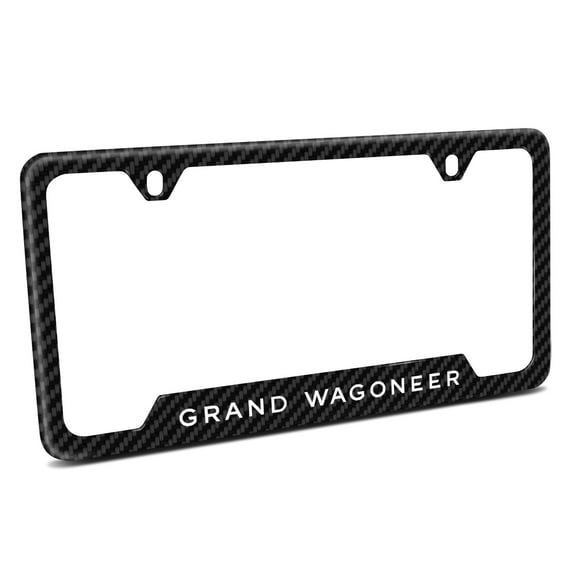 iPick Image for Jeep Grand Wagoneer Black Carbon Fiber Texture ABS Plastic 50 States License Plate Frame, Official Licensed
