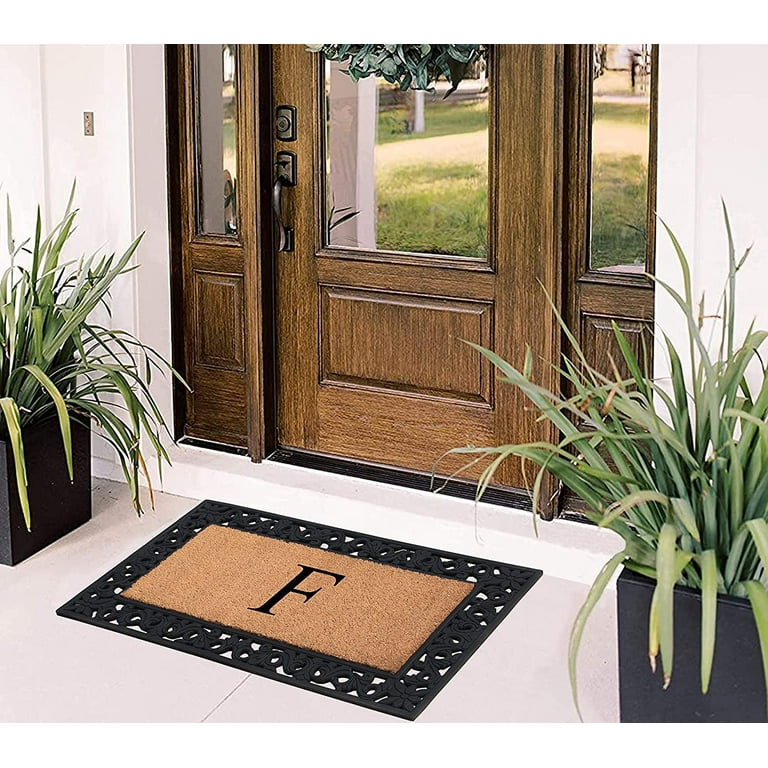 Floral Design Coir Doormat for Outdoor Entrance, Natural Coir Summer  Welcome Mat (17 x 30 In) 