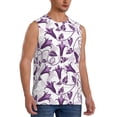 thumbnail image 2 of Kdxio Violets Flowers for Men's Muscle T-shirt,Sleeveless for Workout Running Athletic Gym Lounge Casual, 2 of 7