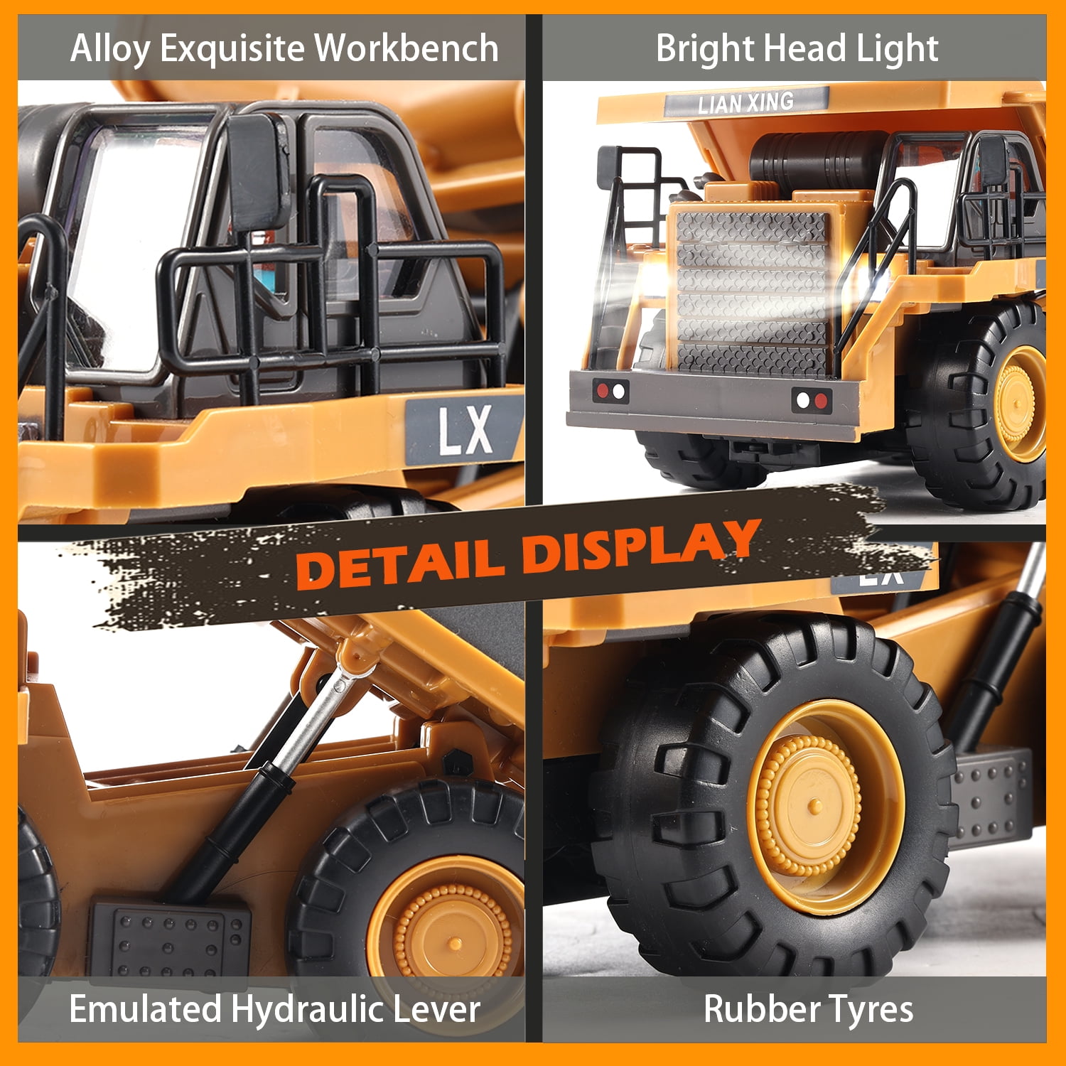 Remote Control Dump Truck, 1:20 Scale RC Construction