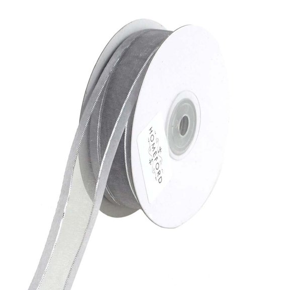 Silver Line Satin Edge Organza Ribbon, 25 Yards