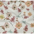 thumbnail image 4 of oneOone Cotton Poplin Twill White Fabric Flower & Leaves Watercolor Dress Material Fabric Print Fabric By The Yard 56 Inch Wide, 4 of 4