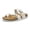 WHITE, variant on Women's Casual Slide Sandals Cork Footbed with Adjustable Straps and Arch Support Flats Black Size 8