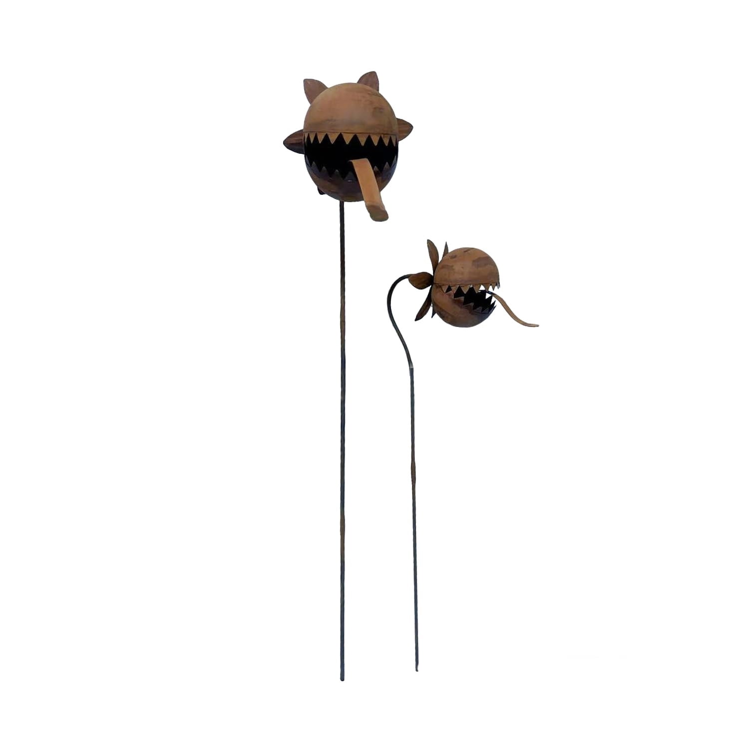 Yard Art Monster Garden Stake, 31.9in Flytrap Garden Art Sculpture, Outdoor Lawn Patio Ground Plug Ornaments