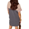 thumbnail image 4 of Fantaslook Summer Color Block Dresses for Women Crewneck Short Sleeve T shirts Dress Ribbed Dresses with Pockets, 4 of 8