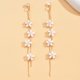 thumbnail image 4 of Pendientes de borla con flores blancas para mujer | Pendientes colgantes bohemios | Joyería ligera hecha a mano para ocasiones informales y especiales | Accesorio romántico para el día a día, 4 of 6